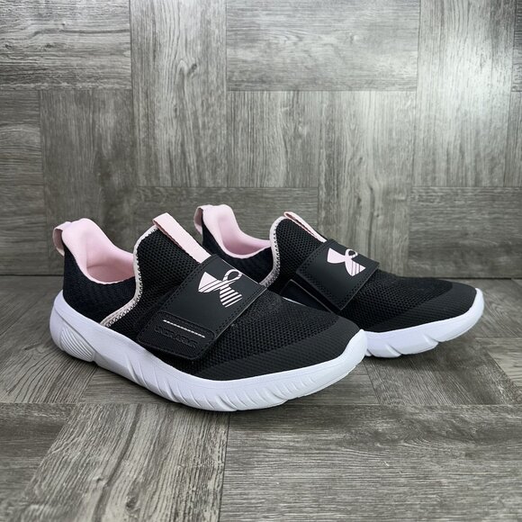 Under Armour Youth size 5/Women's size 6.5 Black Pink Flash Shoes - Picture 5 of 7